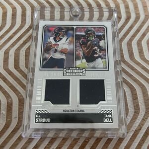 Panini Contenders Rookie Combo CJ Stroud & Tank Dell Dual Game Worn Patches Card